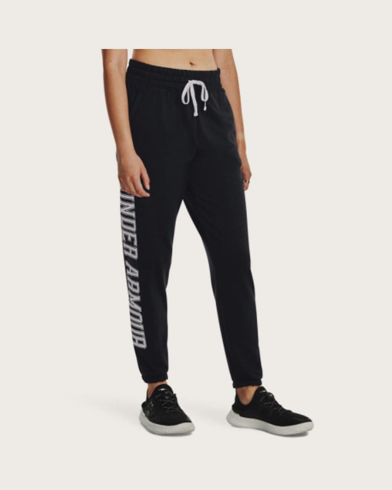 Dámske tepláky UNDER ARMOUR UA Rival Terry Graphic Jogr-BLK
