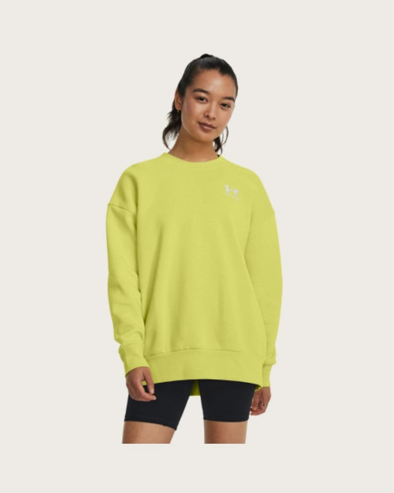 Dámska zateplená mikina UNDER ARMOUR Essential Fleece OS Crew-YLW