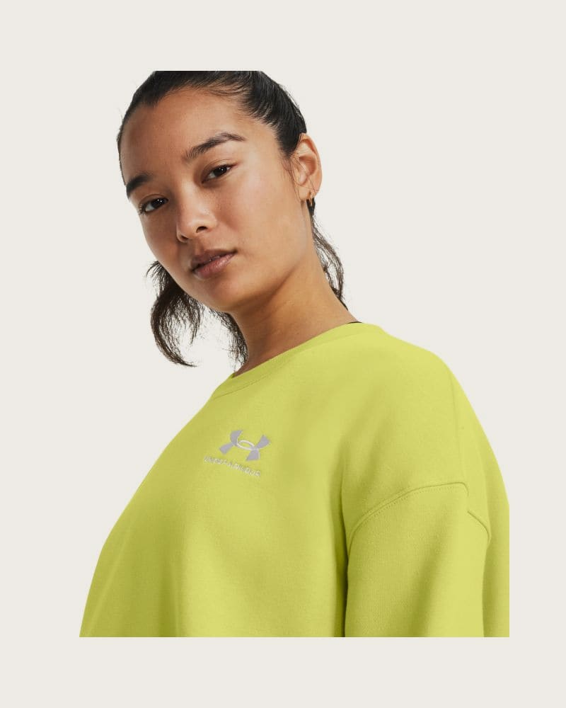 Dámska zateplená mikina UNDER ARMOUR Essential Fleece OS Crew-YLW – fotka 3