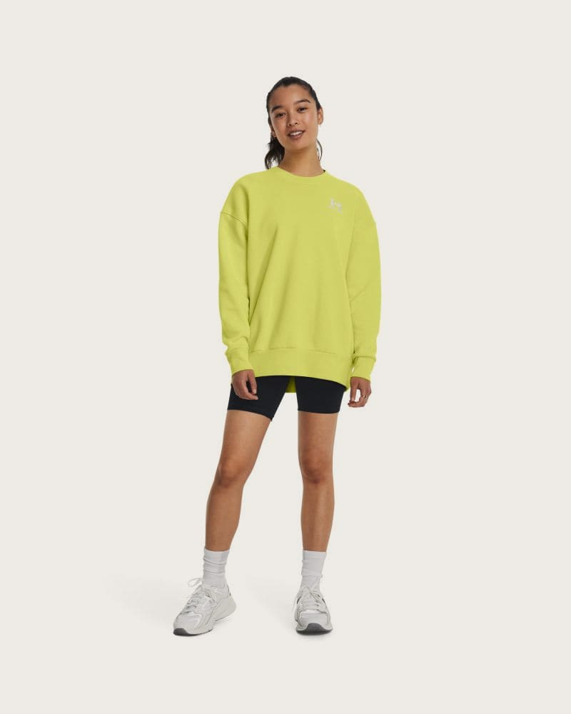 Dámska zateplená mikina UNDER ARMOUR Essential Fleece OS Crew-YLW – fotka 4